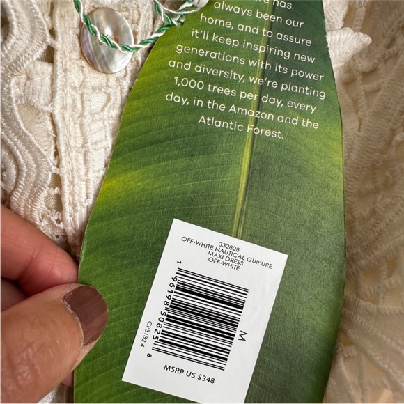 NWT FARM Rio Off White Nautical Guipere Crochet Midi Dress - Picture 13 of 13